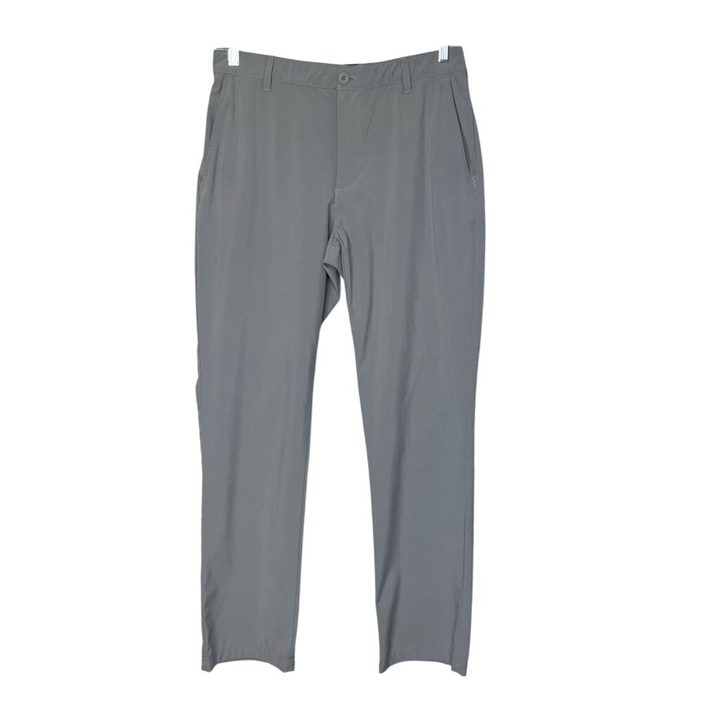 Izod Golf Pants Mens 34x32 Gray Flat Front Performance Wear Stretch Activewear